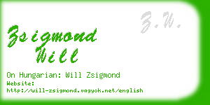 zsigmond will business card